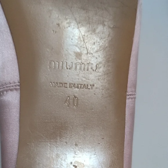Miu Miu Pink Satin Ballet Flats - Picture 8 of 16